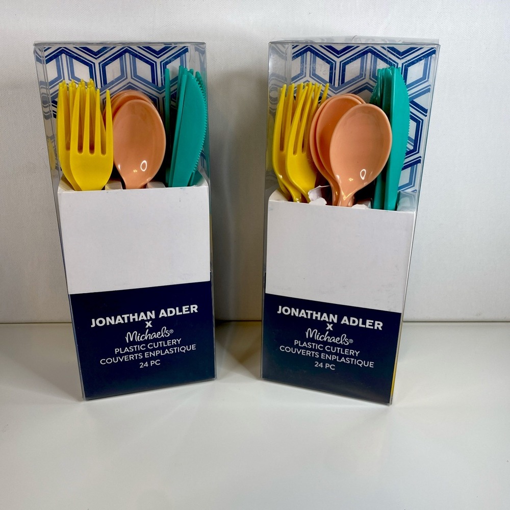 Jonathan Adler x Michaels Plastic Multicolor Cutlery 2 Sets 24pc Dishwasher Safe